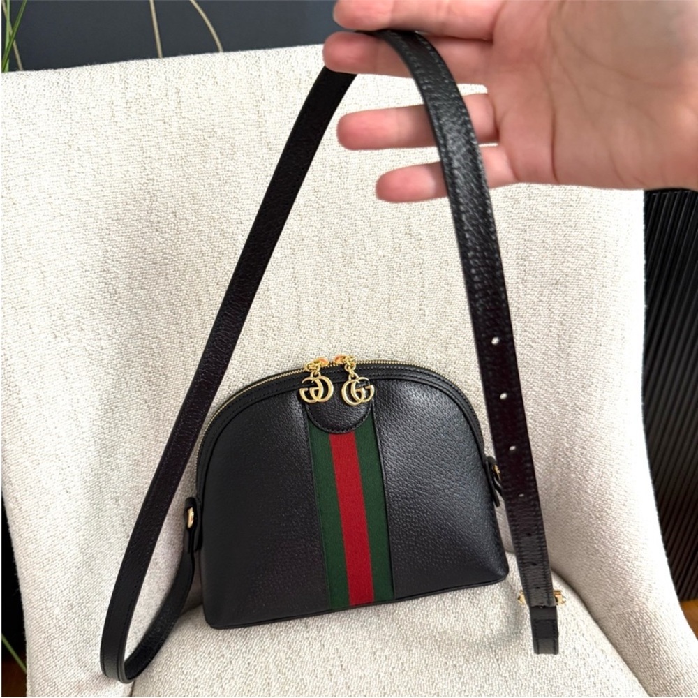 Authentic Gucci Ophedia Dome crossbody bag black leather - Picture 6 of 15